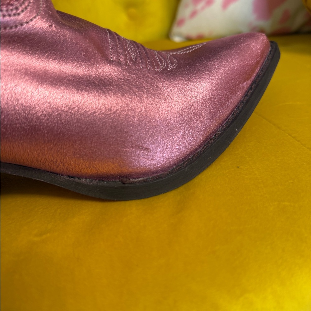 Southern Fried Chics Just‎ Call Dolly Pink Metallic Western Boots Size 9.5 NWT - Picture 8 of 16